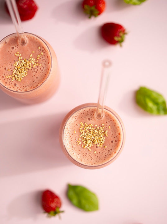 Strawberry Basil Breakfast Smoothie Nama