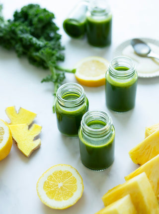 3 small bottles of allergy ease juice with ingredients