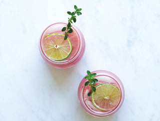 2 glasses of winter thyme mocktail