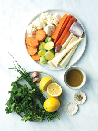 Roasted Vegetable Platter with Herb Sauce