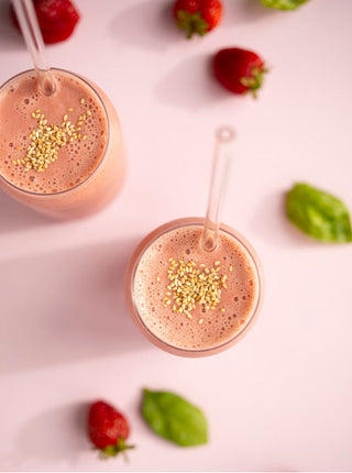 Strawberry Basil Breakfast Smoothie
