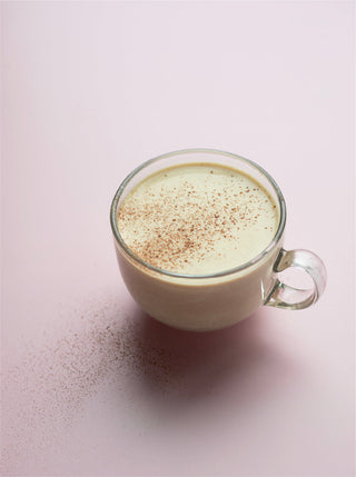 Glass mug with walnut milk