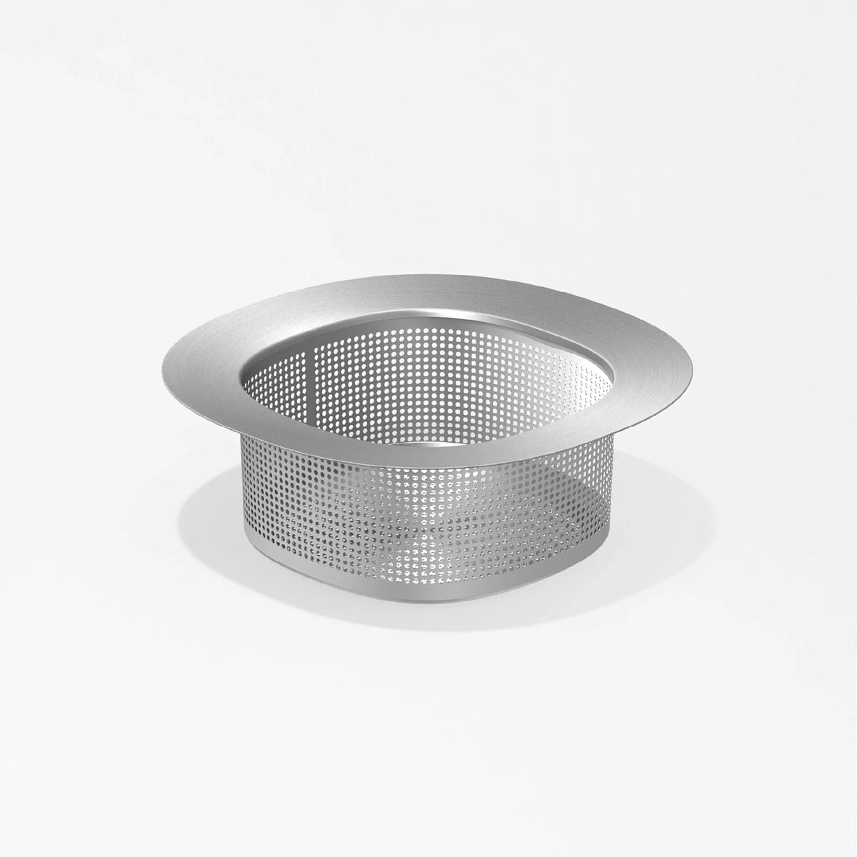 A round, silver Pulp Strainer featuring fine metal mesh and a wide rim sits on a plain white background. With its simple, modern design and finely perforated surface, this strainer is ideal for effortlessly removing juice pulp for those who prefer smooth, pulp-free beverages.