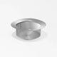 A round, silver Pulp Strainer featuring fine metal mesh and a wide rim sits on a plain white background. With its simple, modern design and finely perforated surface, this strainer is ideal for effortlessly removing juice pulp for those who prefer smooth, pulp-free beverages.