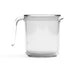 A clear glass measuring cup with a handle and a spout is shown on a white background. Measurement markings are visible on the side of the cup, making it perfect for accurately preparing ingredients as part of your Juice and Pulp Container Set.