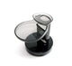 The Hopper is a modern black and transparent spiral slide for small pets like hamsters or mice, with a round base and raised circular platform entry—its sleek curves inspired by the Nama Vitality 5800 juicer lid.