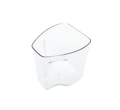 A clear plastic triangular Pulp Container with rounded edges, designed for the Nama Vitality 5800 Cold Press Juicer, is shown on a white background.